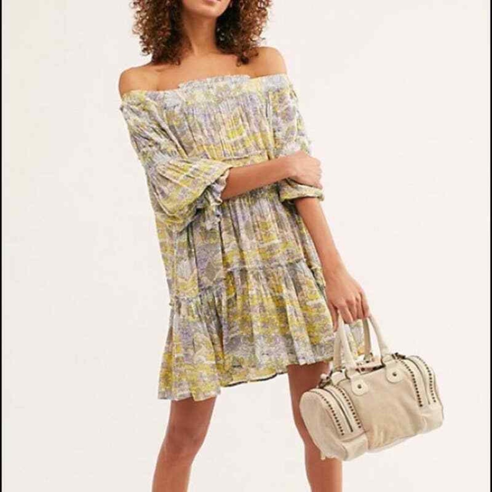 Free People See Y’a There Mini Dress- Clear Jade Combo- XS - Picture 1 of 2